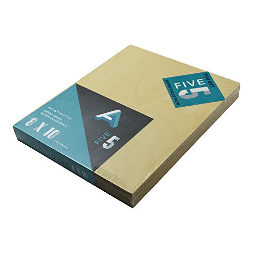 Art Alternatives Wood Panel Super Value Packs Uncradled - 8" x 10" 5/Pkg.