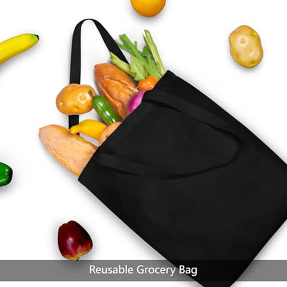 TOPDesign 24-Pack Cotton Tote Bags with 4" Gusset, 15"x16"x4" Economical Lightweight Reusable Grocery Shopping Cloth Bags, Bulk Blank Plain Totes for DIY, Vinyl, Sublimation, Gift (Black) - color: Black
