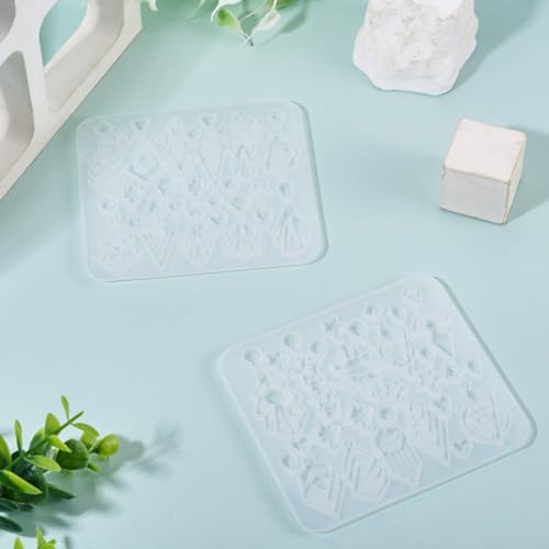2Pcs Pendants Silicone Molds Resin Casting Molds Assorted Shape Geometry DIY Jewelry Making Charms Pendants Handmade Crafts Making Tool Valentine Anniversary Holiday Jewelry Gift Supplies