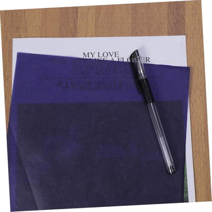 Uonlytech 100Pcs Blue Graphite Carbon Transfer Paper for Tracing Drawing Paper Canvas and More for Crafts and Design Projects
