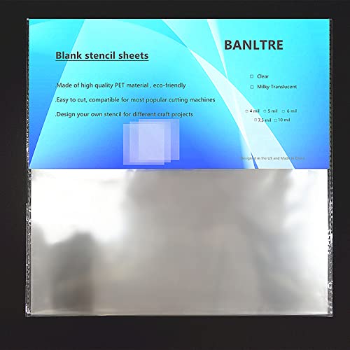 BANLTRE 12 Pieces 6 mil Blank Template Material Stencils Mylar for Cutting Paper Clear Transparency Sheet 12 × 12 inch (12-6 mil) - size: 12-6 mil