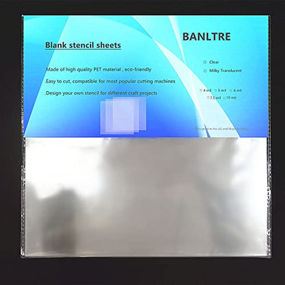 BANLTRE 15 Pieces 4 mil Transparency Blank Template Material Stencils Mylar for Cutting Paper Clear Sheet 12 × 12 inch (15-4 mil) - size: 15-4 mil