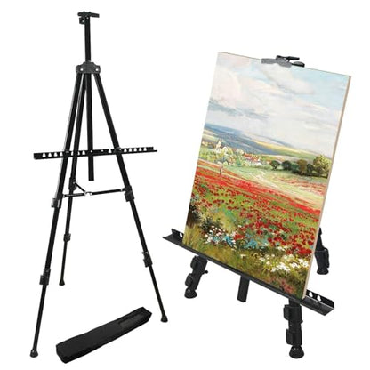 RRFTOK Art Painting Display Easel Stand, 72Inches Metal Portable Adjustable Easels for Painting Canvases Height from 22-72”for Table-Top/Floor Paint and Displaying,Black 2-Pack. - style: 72BL 2-pack