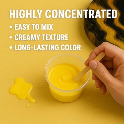 BALTIC DAY Yellow Pigment Paste for Epoxy Resin – Ultra-Opaque 'Summer Yellow' Resin Colorant, 191g/6.7oz – Smooth Blend for Epoxy Art, Jewelry, DIY Crafts - color: Summer Yellow