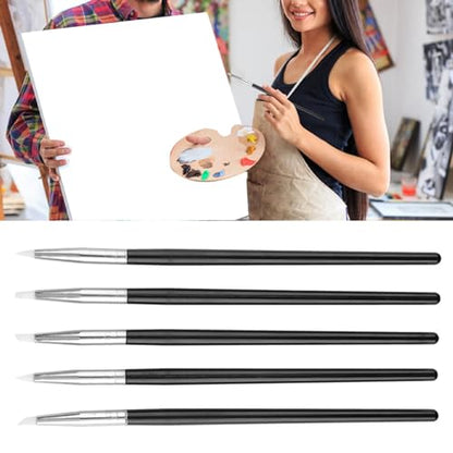 Culnflun 5 Pcs Silicone Clay Shaper for Craft, Pottery Sculpting Tools with Soft Brush Pens for Carving Smoothing Shaping DIY Craft Art