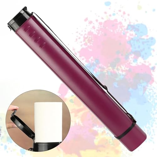 HouseVibe Extendable Poster Tube Telescoping Document Holder Blueprint Storage Case for Maps Painting Paper Art Supplies (1 Tube)- Deep Purple - color: Deep Purple
