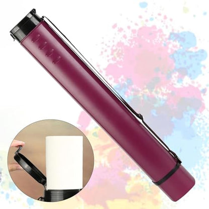 HouseVibe Extendable Poster Tube Telescoping Document Holder Blueprint Storage Case for Maps Painting Paper Art Supplies (1 Tube)- Deep Purple - color: Deep Purple