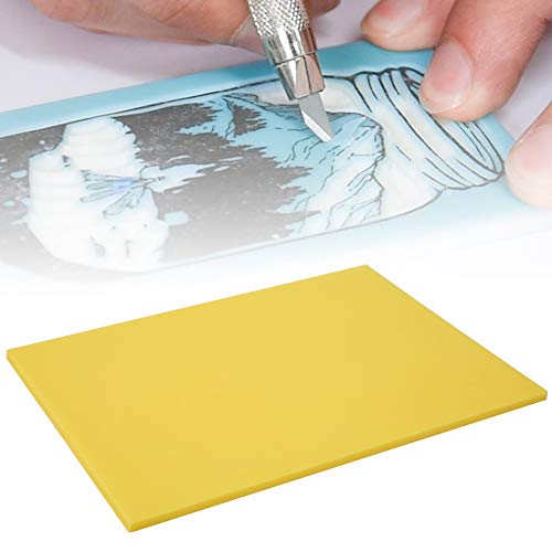 Yellow Rubber Carving Block for Custom Stamp Making Lightweight DIY Craft Mat Artists Teachers Enthusiasts - color: Yellow