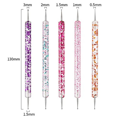 Artdone 31pcs Nail Art Brushes Tools Set Dotting Tools for Gel Polish | Dust Brush,Striping Brushes for Long Lines, Drawing Pen Design supply - color: 31Pcs