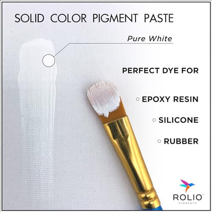 Rolio Pure White Pigment Paste for Epoxy Resin – 2oz Jar – Opaque White Epoxy Colorant, Resin Dye Paste, High-Intensity Pigment Paste for Art, Jewelry, Crafts, Tumblers & DIY Projects - color: Pure White