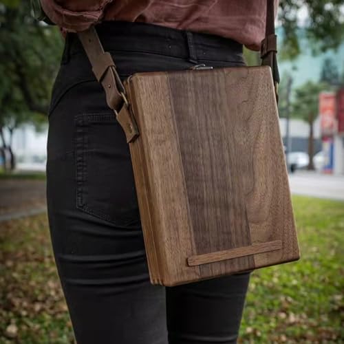 Pochade Box, Writers Messenger Wood Box Crates for Storage Wooden Tool Box Portable Artist Tool Bag Painting Brush Tool Storage Sketch Box Easel for Outdoor Painting, Brown