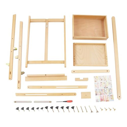 Wooden Artist Easel Stand,Movable Large Heavy Duty H-Frame Studio Easel with Universal Wheels,59”-72”Adjustable Height Painting Easel Rack for Homes Drawing Rooms Art Studios