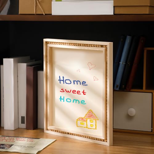 Wenqik 4 Pack Beaded Wood Canvas Panels Unfinished Wooden Blank Framed Signs Boho Style Panel Boards Square Plaques for DIY Crafts Painting Pouring Drawing Art Projects (12 x 9 Inch) - size: 12 x 9 Inch