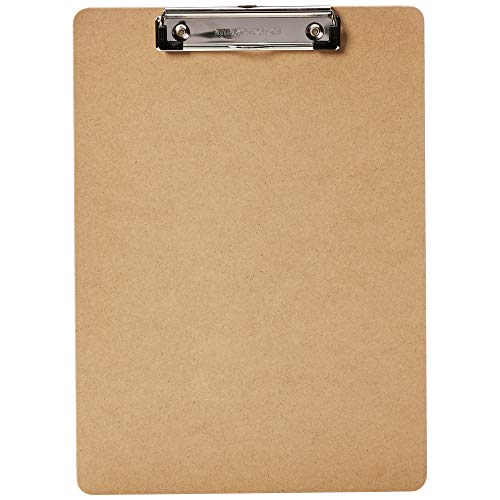 Amazon Basics Hardboard Office Clipboard, Letter Size, 9" x 12.5", Brown, 30-Pack - size: 30-Pack