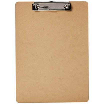 Amazon Basics Hardboard Office Clipboard, Letter Size, 9" x 12.5", Brown, 30-Pack - size: 30-Pack