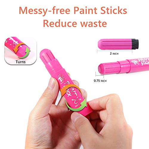 TBC The Best Crafts Paint Sticks for Kids Ages 2-8, 12 Classic Colors, Washable, Non-toxic, Tempera Paint Sticks for Crafts, Art Supplies, and Birthday Gifts - color: 12