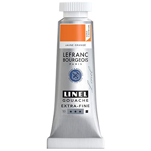Lefranc & Bourgeois Gouache Paint, 14ml Tube - Gouachefarbe, Orange Cadmium-Free - color: Orange Cadmium-free., size: 14ml Tube - Gouachefarbe
