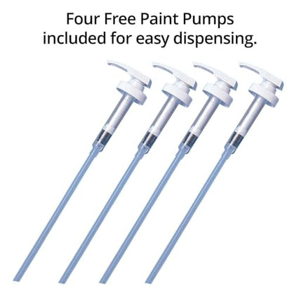 S&S Worldwide Color Splash! Liquid Tempera Bulk Paint, Primary Colors & White, 4 FREE Paint Pumps, 128oz (Gallon) Bottles, Arts & Crafts, School, Camp, For Kids & Adults, Non-Toxic, Set of 4.