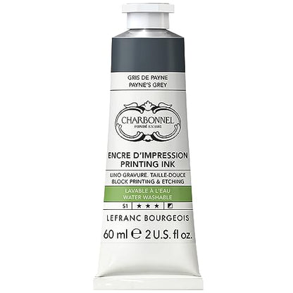 Lefranc Bourgeois Charbonnel Professional Printing Waterwashable Ink, 60ml (2-oz) Payne's Grey - color: Payne's Grey, style: 60ml (2-oz)