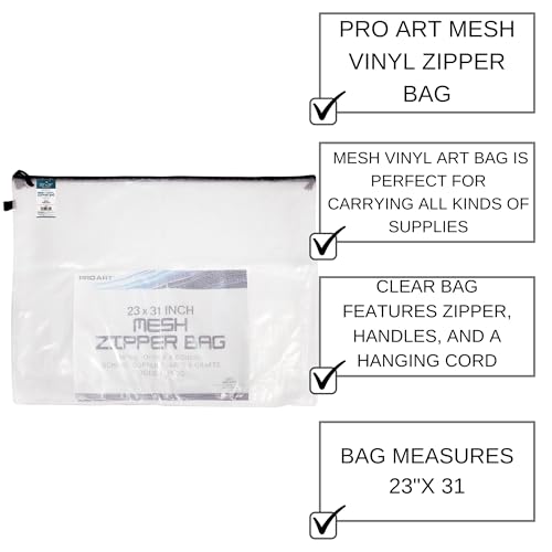 Pro Art Mesh & Vinyl Zipper Bag 23x31 - size: 23-inch x 31-inch Mesh Bag with Zipper