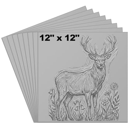 Yeaqee 8 Pcs 12 x 12 Inch Linoleum Block Rubber Carving Block Soft Linocut Blocks Large Linoleum Sheet Unmounted Lino Plates for Engraving Art Project Printmaking Artist Studio Supplies, Gray - color: Gray, size: 12 x 12 Inch