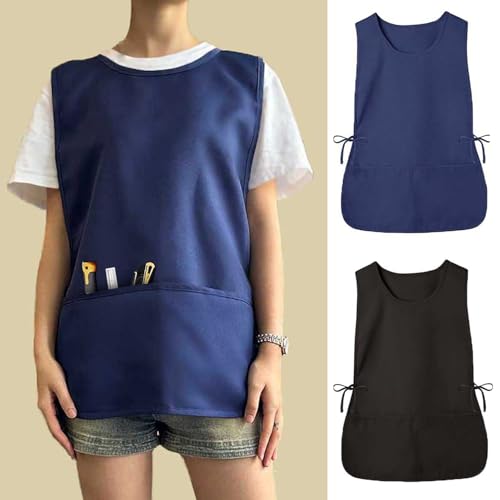Waterproof Cobbler Apron with 2 Deep Pockets Unisex Art Smock for Painting Cleaning Durable Kitchen Apron for Artists And Work