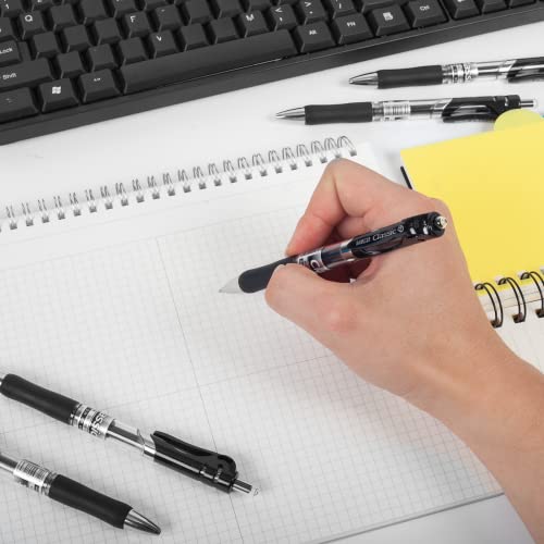 Gel Pens, Retractable Rolling Ball Gel Pens, Writing Smoothly, Large Capacity, Suitable for Working or Studying, 12-Pack, 0.7mm (Black)
