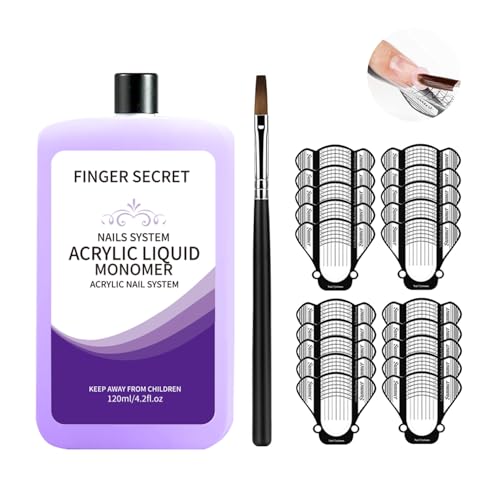 Acrylic Liquid Monomer 120ml/4.2fl.oz,Nail Liquid Monomer for Acrylic Powder Nails Extension Acrylic Nail Kit - color: 120ml set