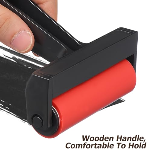 Ciieeo 2 Pack Printmaking Brayer Rollers - 4.9 inch Smooth Surface Ink Roller with Ergonomic Handle | Versatile Stamping Tool for Block Printing Painting and Glue Application