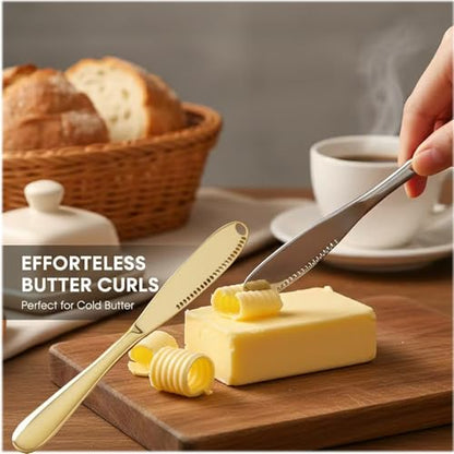 Stainless Steel Butter Knife, Food-Grade Material, Silver/Gold Finish. | Cheese knife is suitable for bread, jam, and cream, specifically for breakfast.