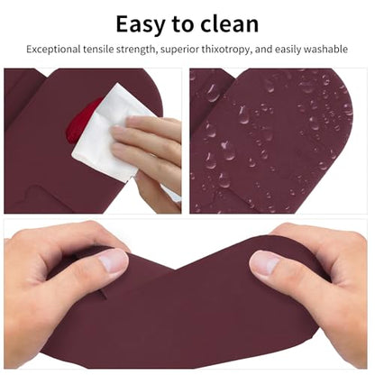 Travel Makeup Brush Holder with Cleaning Pad -Silicone Brush Organizer Case, Magnetic Closure Waterproof Cosmetic Bag for Easy Storage & On-the-Go Cleaning (9.05 Inch) - color: Brown