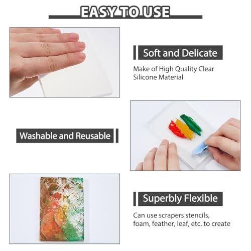 SUPERFINDINGS 4.72x3.14inch Gel Printing Plate Monoprinting Print Plate Clear Transparent Reusable Plate Printmaking Supplies for Printmaking Ink Paint Art Supplies - size: 4.72"x3.15"