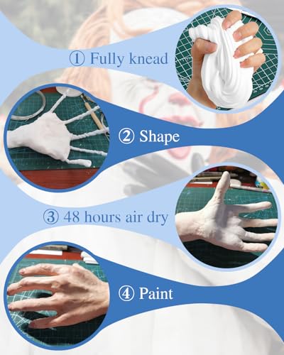 Upgraded Air Dry Clay, Multi-Purpose Foam Clay for Adults and Kids, High Density and Quality Modeling Clay for Cosplay, Arts & Crafts, Super Safe Materials, Perfect Model Magic Gifts, 17.6 oz (White)