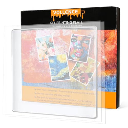Vollence 12" X 14" Reusable Gel Monoprinting Plate – Reusable Art Plate for Press and Texture Printing - size: 12" x 14"