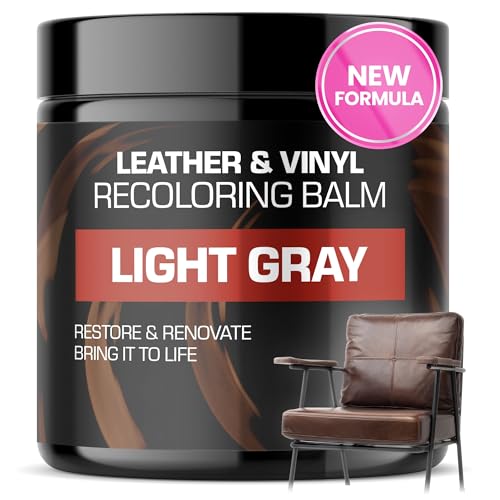 FORTIVO Leather Recoloring Balm, Color Restorer, Scratch Remover, Couch Paint and Repair, Leather Balm for Couches - color: Light Gray