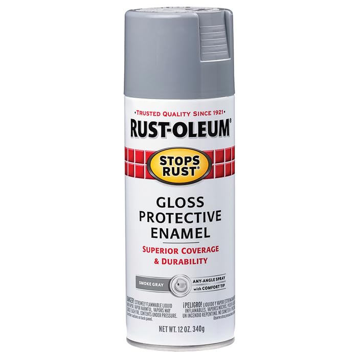 Rust-Oleum 7786830-6PK Stops Rust Spray Paint, 12 oz, Gloss Smoke Gray, 6 Pack - color: Gloss Smoke Gray, size: 12 Ounce (Pack of 6)