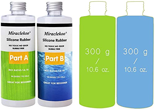 Miraclekoo Silicone Mold Making Kit 21.16oz and Miraclekoo 8 Colors Silicone Rubber Pigment Bundle