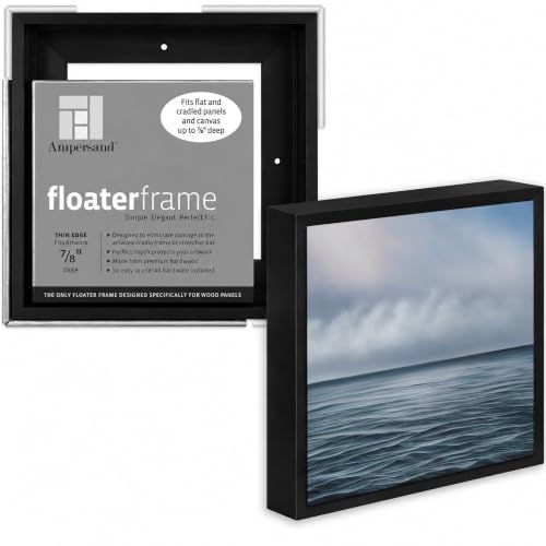 Ampersand Floaterframe for Wood Panels, 7/8 Inch Depth, Thin, 6x6 Inch, Black (FTHIN780606B) - color: Black, size: 6"x6"