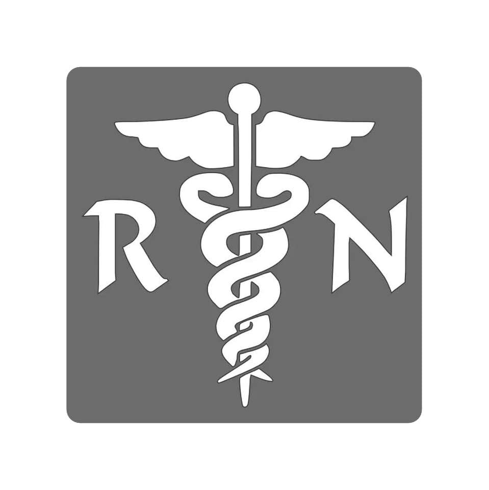 RN Nurse Reusable Sturdy Stencil Clear Plastic Sheet Template Cutout 6 Mil Translucent for Airbrush Painting Wall Drawing 1-5.5x5.5 inch Stencil, VC-56
