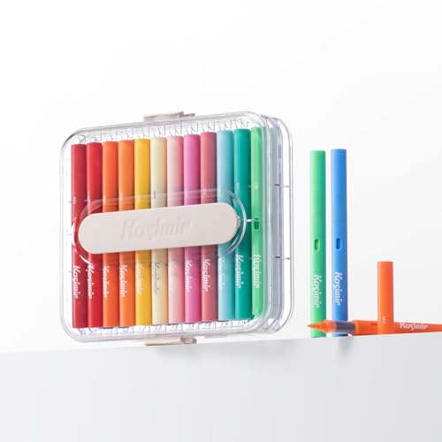 Kasimir Acrylic Paint Markers Pens, 24 ColorsAutomatic Ink Control Brush Tip Marker for Art Wood Fabric Glass Rock Multi-Surface, Quick-Dry, Water-Based & Washable - color: 24 Color