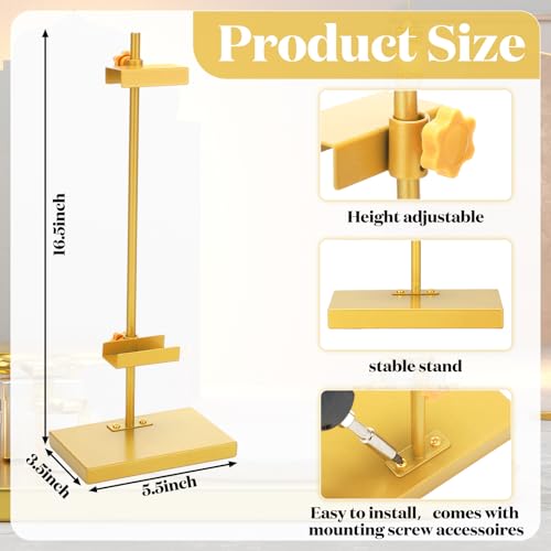 Yaocom Gold Tabletop Picture Frame Easel Stand 16. 5 Inch Adjustable Metal Frames Holder Stand Table Display Easel Picture Display Floor Art Holder for Home Exhibition Restaurant