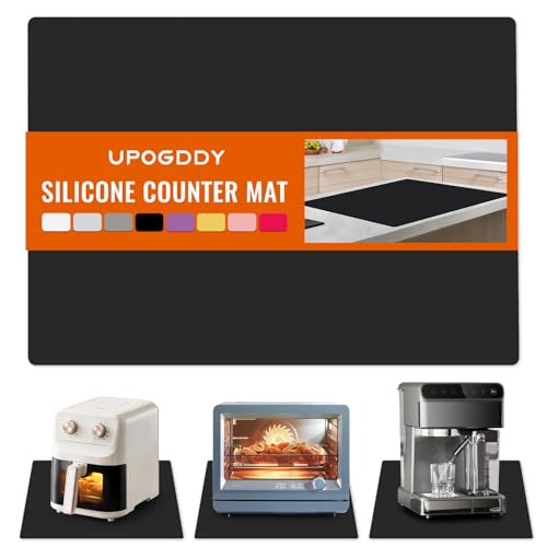 Large Silicone Mat for Counter, Thick Kitchen Countertop Protector，Non Slip Silicone Craft Table Mat, Desk Pad, Multi-purpose and Stain Resistant - color: Black, size: 27.5"L x 19.6"W