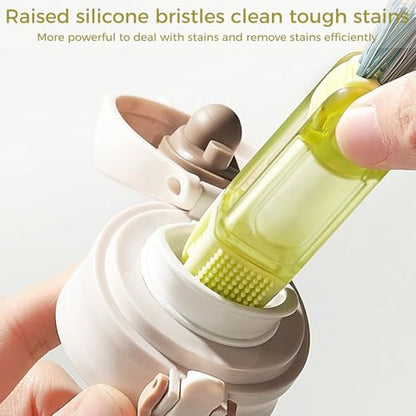 3PCS Cup Lid Cleaning Brush, 3 in 1 Cup Lid Gap Cleaning Brush Set, Bottle Cleaning Brush for Tight Spaces Multifunctional Portable Cup Lid Cleaner Home Kitchen Cleaning Tools (Crocodile) - color: Crocodile