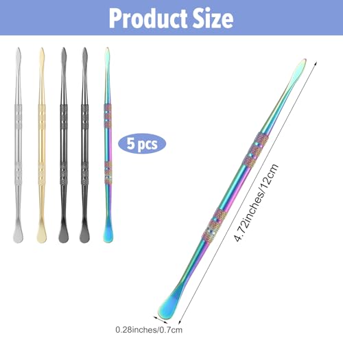Wanmu 5Pcs Wax Carving Tools, Stainless Steel Sculpture Tools, Sculpting Tool Spoon, Wax Carving Tool Set for Modeling, Double-Headed 4.7" Length