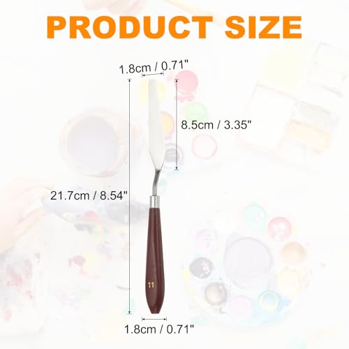 HARFINGTON Palette Knife Painting Tool 3.35" x 0.71" Stainless Steel Art Spatula Pallet Knives Scrapers Tools with Plastic Handle for Acrylic Oil Canvas Mixing Spreading, Red/Silver - size: 3.35" x 0.71"