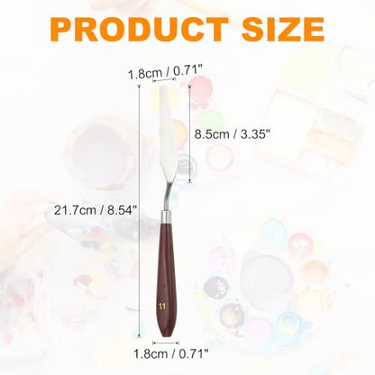 HARFINGTON Palette Knife Painting Tool 3.35" x 0.71" Stainless Steel Art Spatula Pallet Knives Scrapers Tools with Plastic Handle for Acrylic Oil Canvas Mixing Spreading, Red/Silver - size: 3.35" x 0.71"