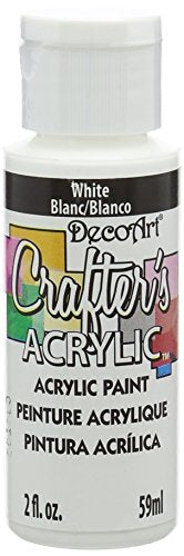 DecoArt DCA01-3 Crafter's Acrylic Paint, 2-Ounce, White - color: White, size: 2 Fl Oz (Pack of 1)