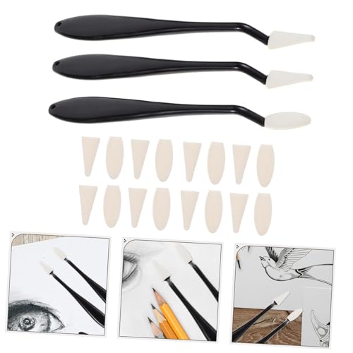 Lurrose Art Sketch Wipe Tools Set for Students 8-Piece Sketch Erasers and Kneaded Erasers Drawing Sponge Pad for Charcoal and Pencil Artwork