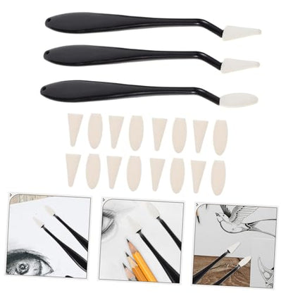Lurrose Art Sketch Wipe Tools Set for Students 8-Piece Sketch Erasers and Kneaded Erasers Drawing Sponge Pad for Charcoal and Pencil Artwork