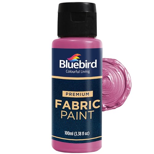 BLUEBIRD Fabric Paint, Cosmic Pink, 3.4 Fl Oz, Permanent Fabric Paints for Clothes, Furniture Upholstery - color: Cosmic Pink, size: 3.4 Fl Oz (Pack of 1)